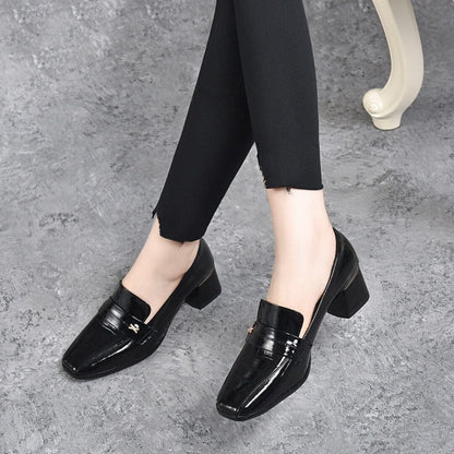 Kadın Slip On Tıknaz Orta Topuklu Loafer